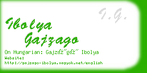 ibolya gajzago business card